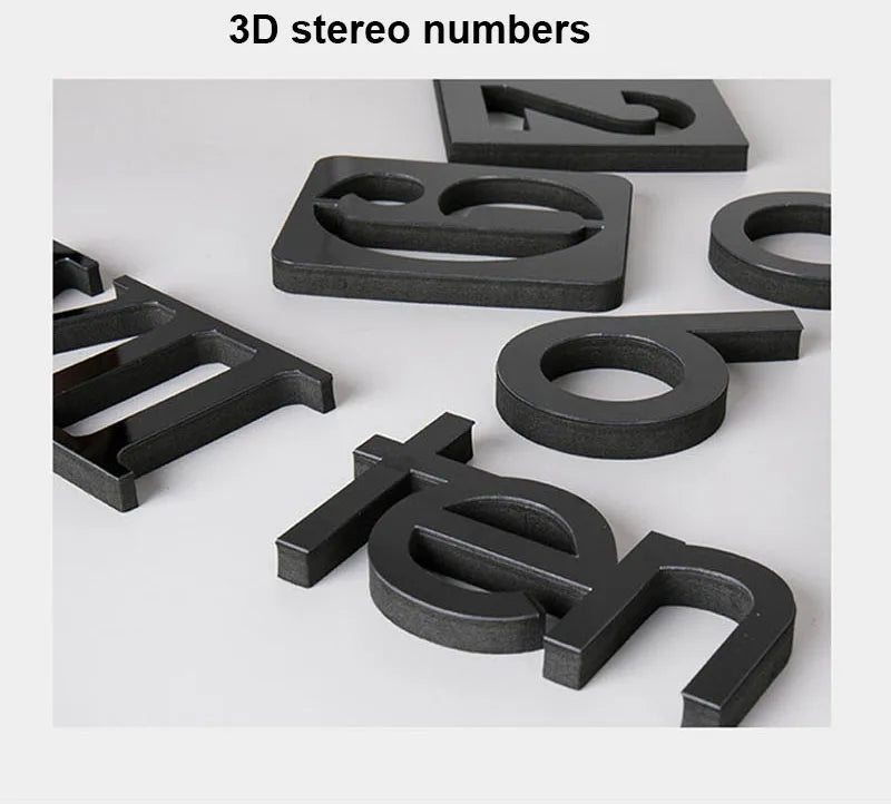 Modular 3D Number Wall Clock with Silent Movement