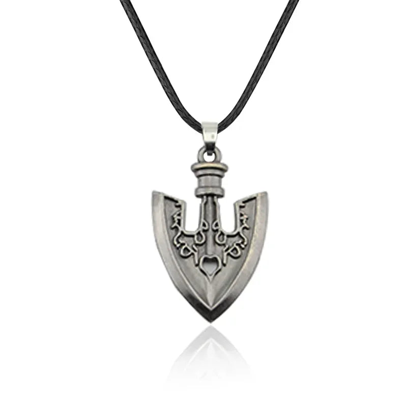 Silver anchor pendant necklace featuring a stylized anchor design