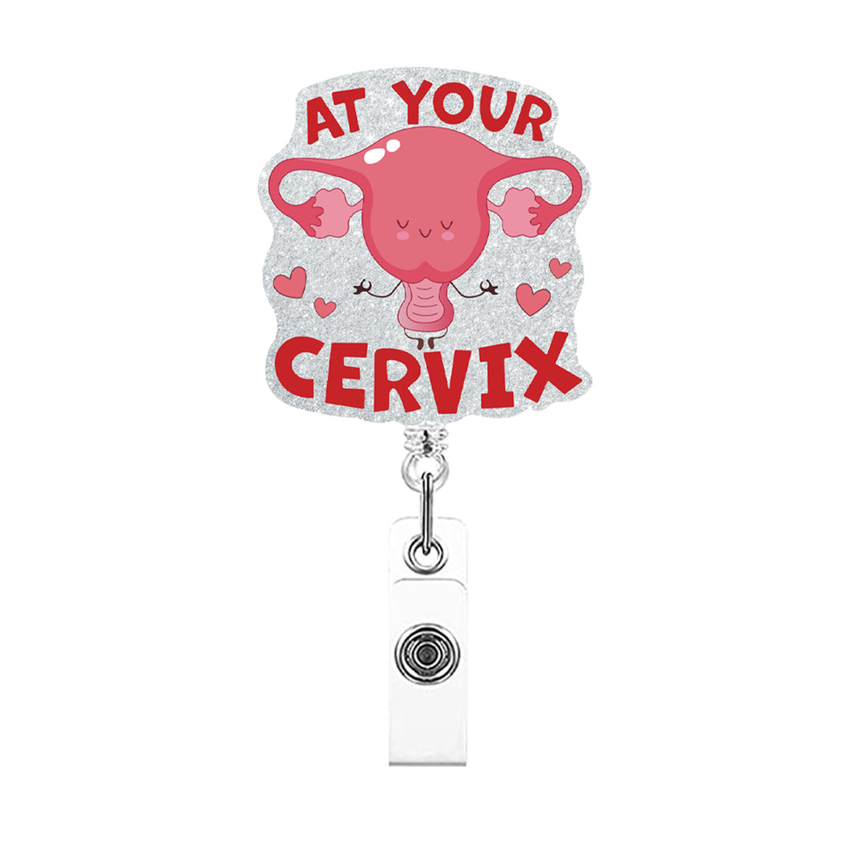 Sparkling Acrylic Retractable Badge Reel with Clip