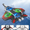 A black and red EPP foam RC stunt plane featuring a turbofan motor design compared to a traditional motor.