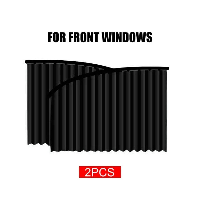 Dos cortinas solares magnéticas negras para ventanas de coche delanteras