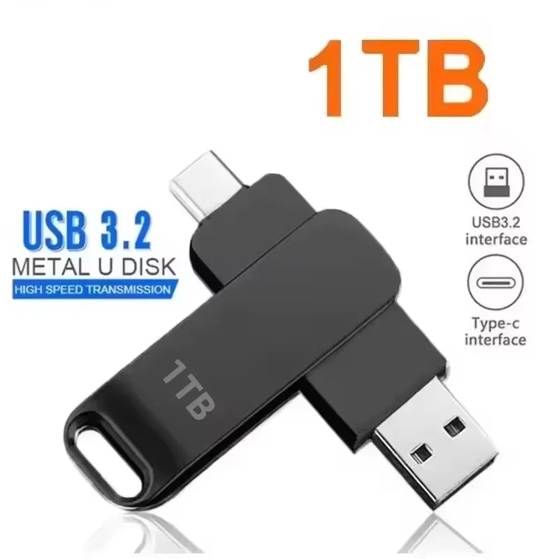 High-Speed USB 3.2 Flash Drive with Dual Type-C & USB Connectors