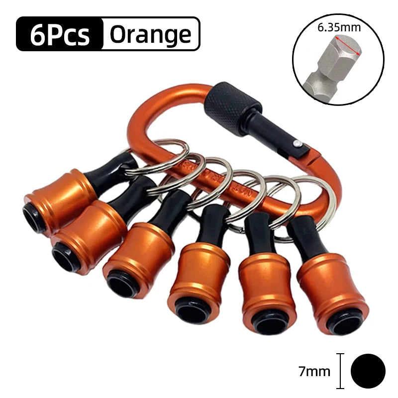 1/4" Hex Quick-Change Screwdriver Bit Holder with Keychain