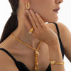 Ensemble de bijoux en chaîne torsadée avec cristaux