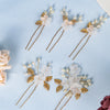 Elegant Floral Hair Stick — Pearl Flower Hairpin for Weddings & Parties