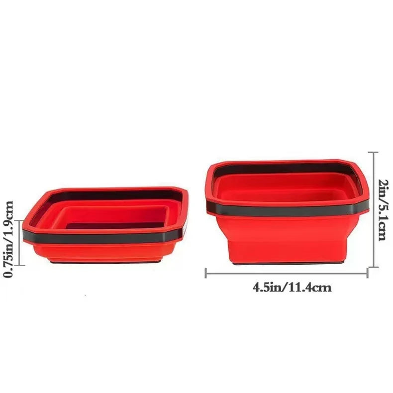 Collapsible Magnetic Parts Tray with Silicone Insert