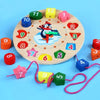 Wooden Shape & Number Sorting Clock Puzzle for Early Learning