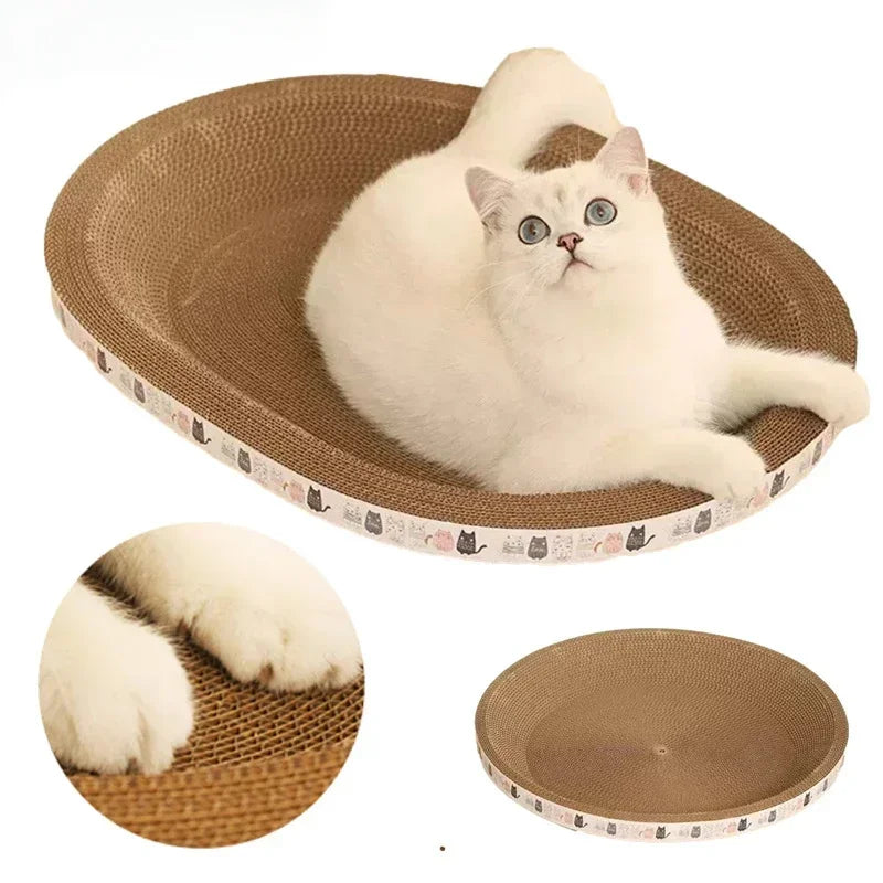Oval Corrugated Cat Scratcher & Bed