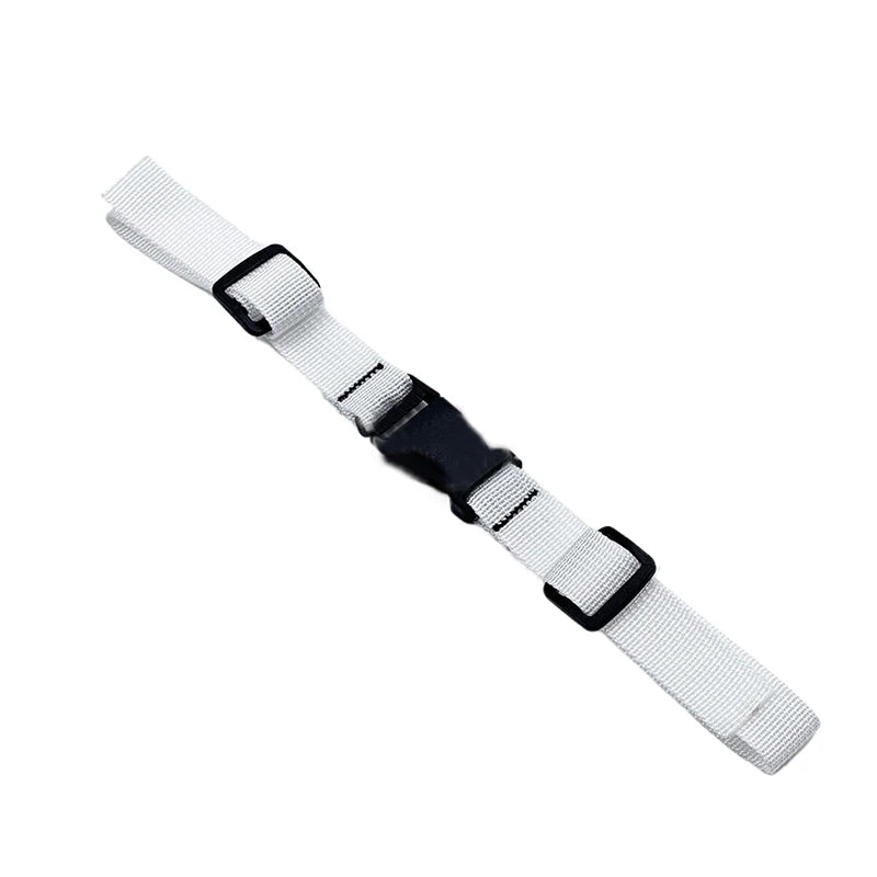 White and black adjustable backpack chest strap