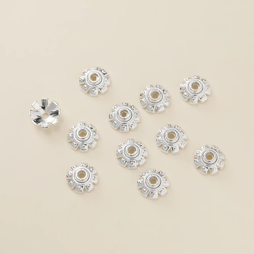 Decorative Flower Bead Caps for Jewelry Making – 50 Pack