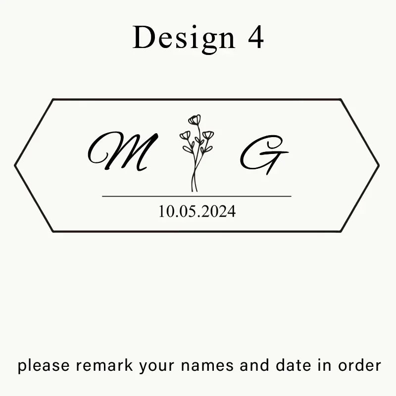 A design layout featuring the initials M and G along with the date 10.05.2024.