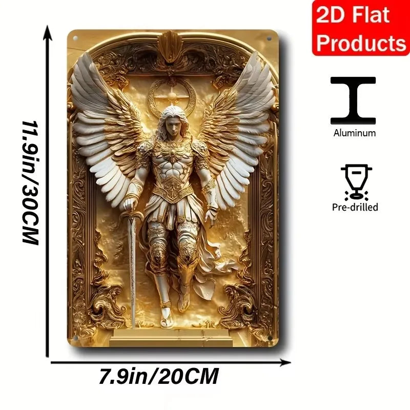 Vintage Aluminum Wall Art – Our Lady of Guadalupe Retro Sign