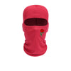 A solid red floral balaclava face mask for outdoor sports.