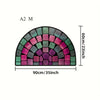 Half Circle Flower Print Non-Slip Entryway Mat