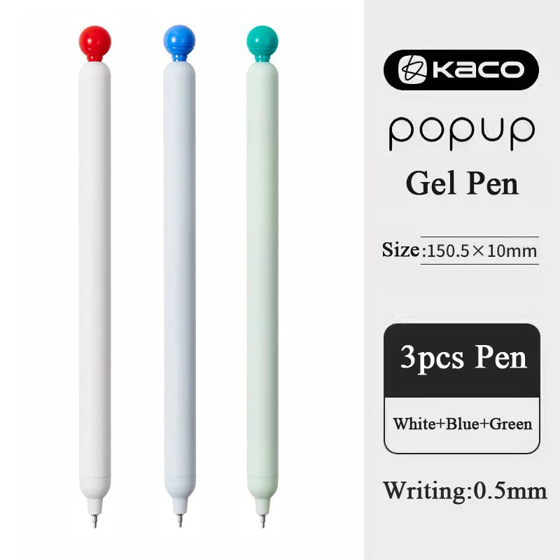 KACO POPUP Retractable Gel Pen – 0.5mm Smooth Writing, Quick-Dry Ink