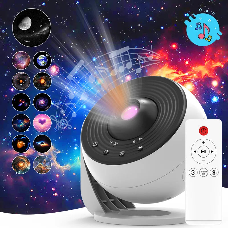 Galaxy Star Projector with Bluetooth Speaker & White Noise