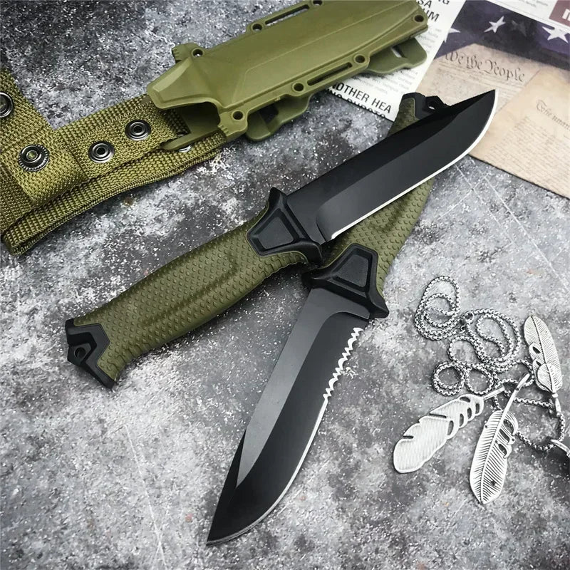 Full Tang Fixed Blade Knife with Ergonomic Rubber Handle