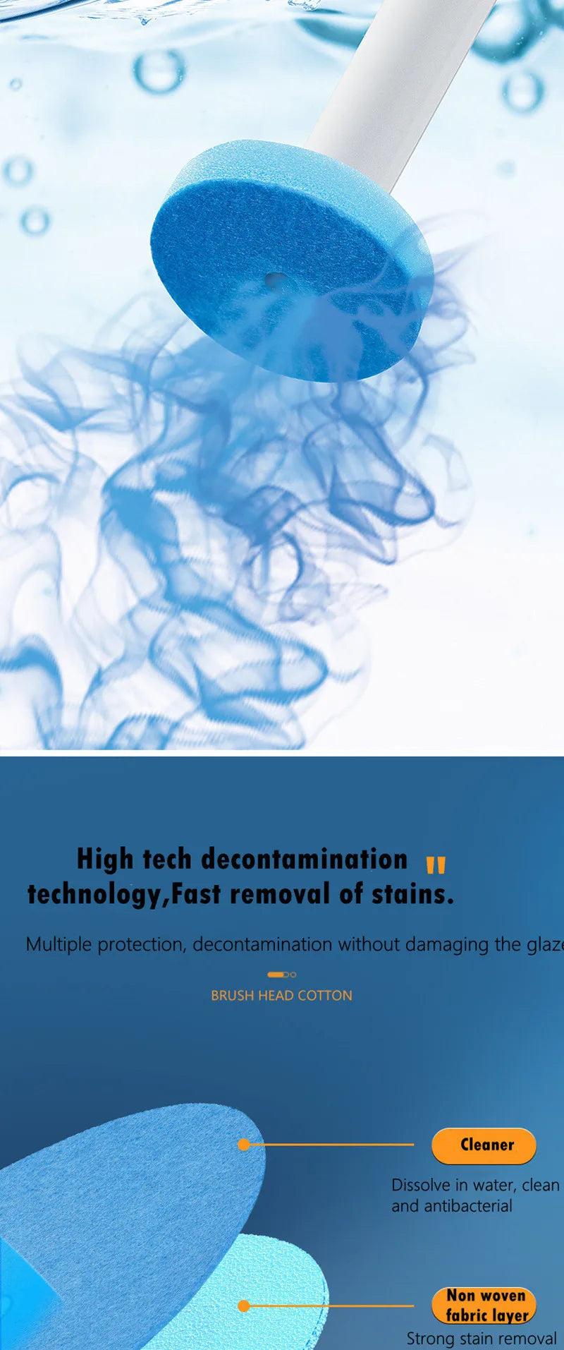 Disposable Toilet Brush Replacement Heads - No-Dead-Angle Cleaning