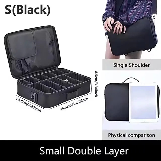 Large Capacity Waterproof Makeup Bag with Zipper Closure