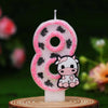 Cow Print Number Candles with Glitter Finish
