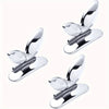 Chrome toilet seat lifter with a flush button designed for touch-free operation