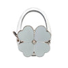 Silberne faltbare Handtaschenhaken mit Blumen- oder Klee-Design