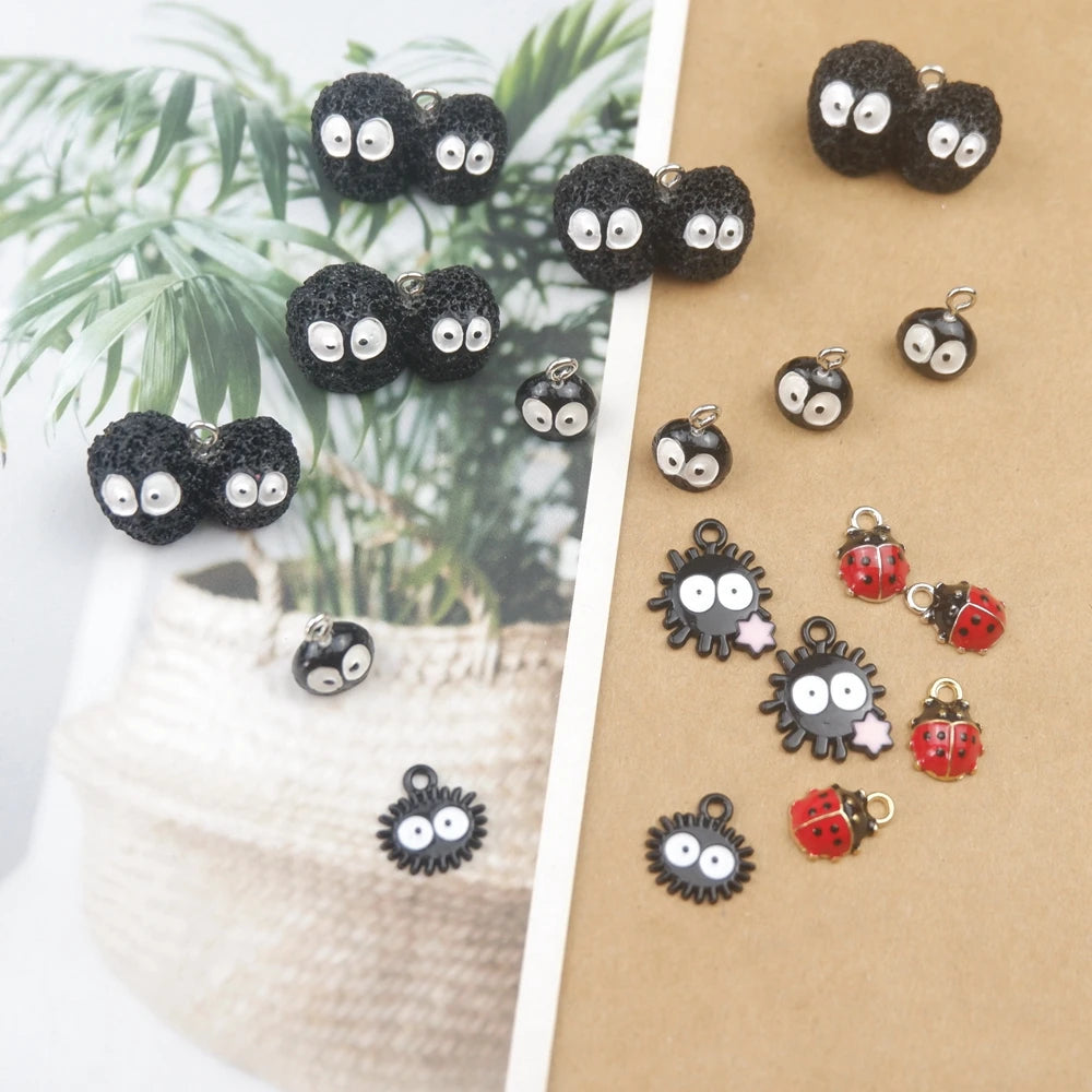 Cute Ladybug Resin Charms for DIY Jewelry Making