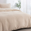 Tufted Boho Chic Duvet Cover Set with Textured Microfiber
