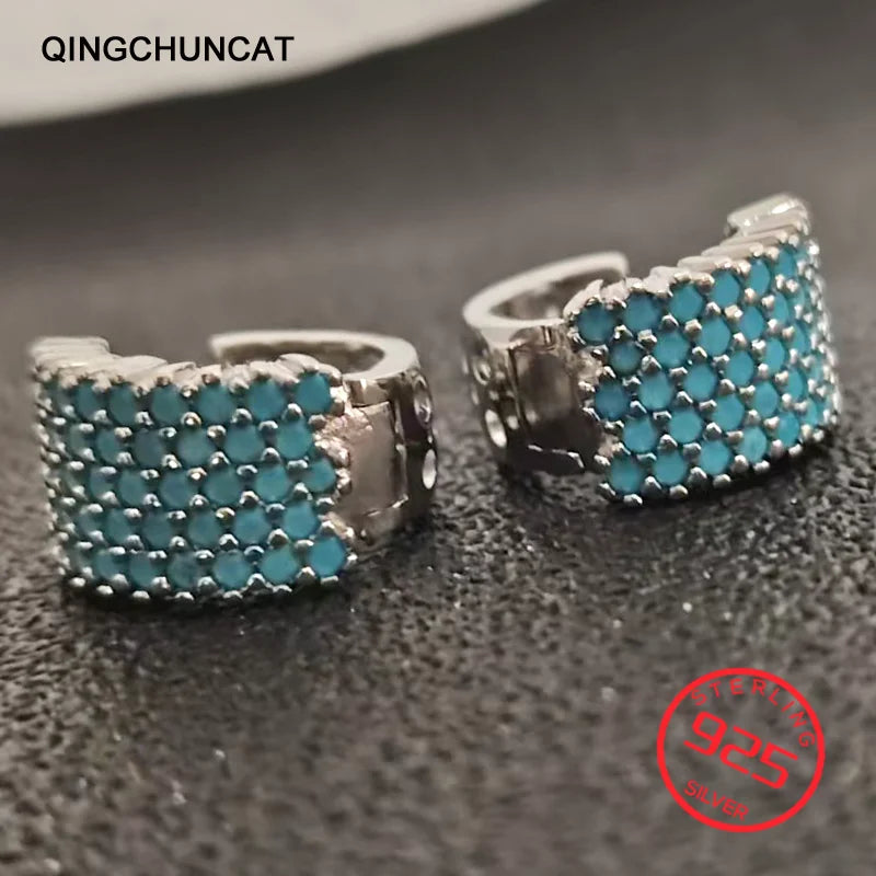 925er Sterling Silber Turquoise Ohrringe