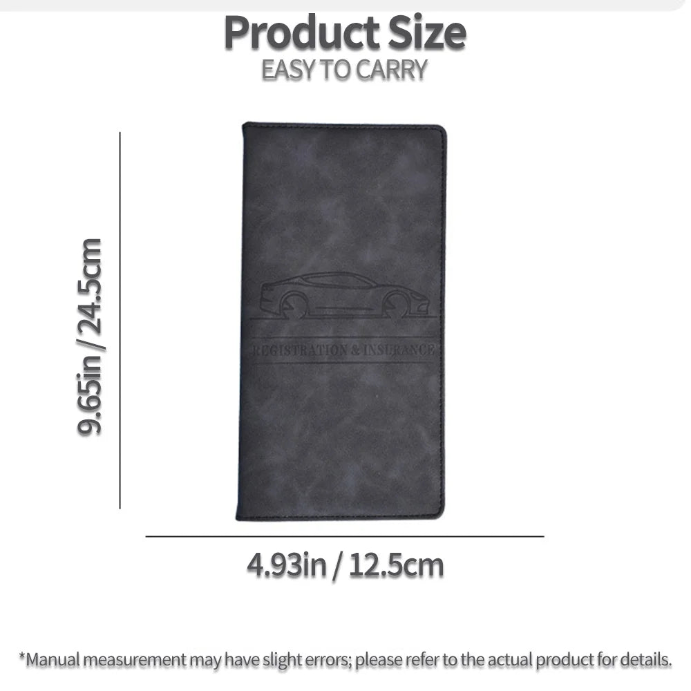 Car Registration & Insurance Card Holder – Leather Document Organizer for Glove Box