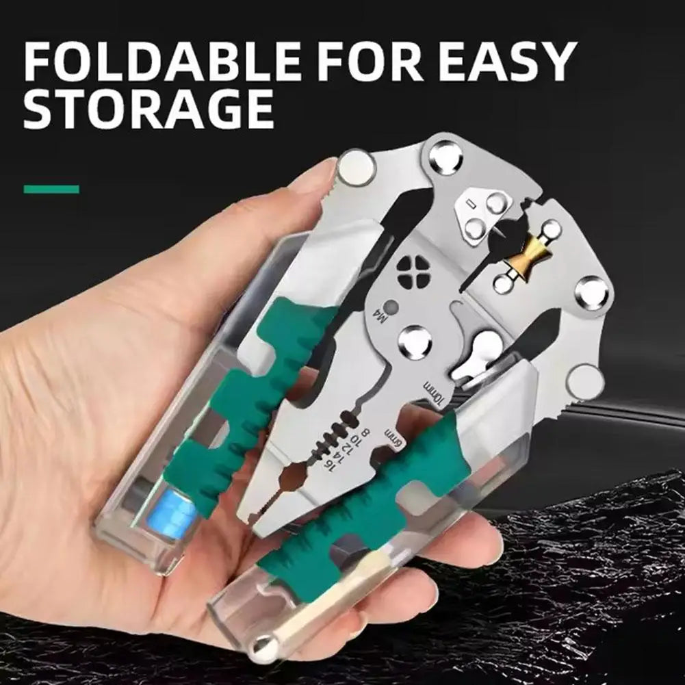 Foldable Multifunctional Wire Stripping Pliers with Voltage Detection