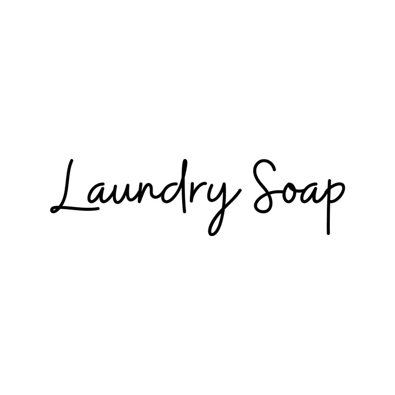 Black script text that reads Laundry Soap