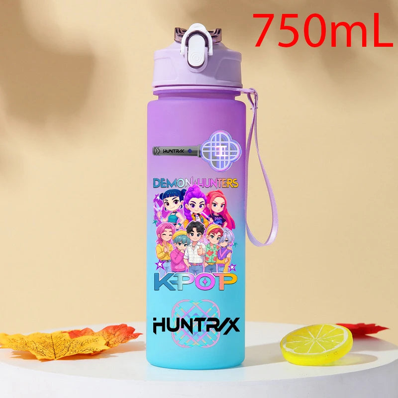 KPOP Demon Hunter 750ml Plastic Water Bottle