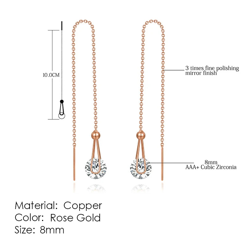 Elegant Cubic Zirconia Drop Earrings
