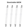 Set of four stretchable 68cm clear plastic corner straps for bed sheets