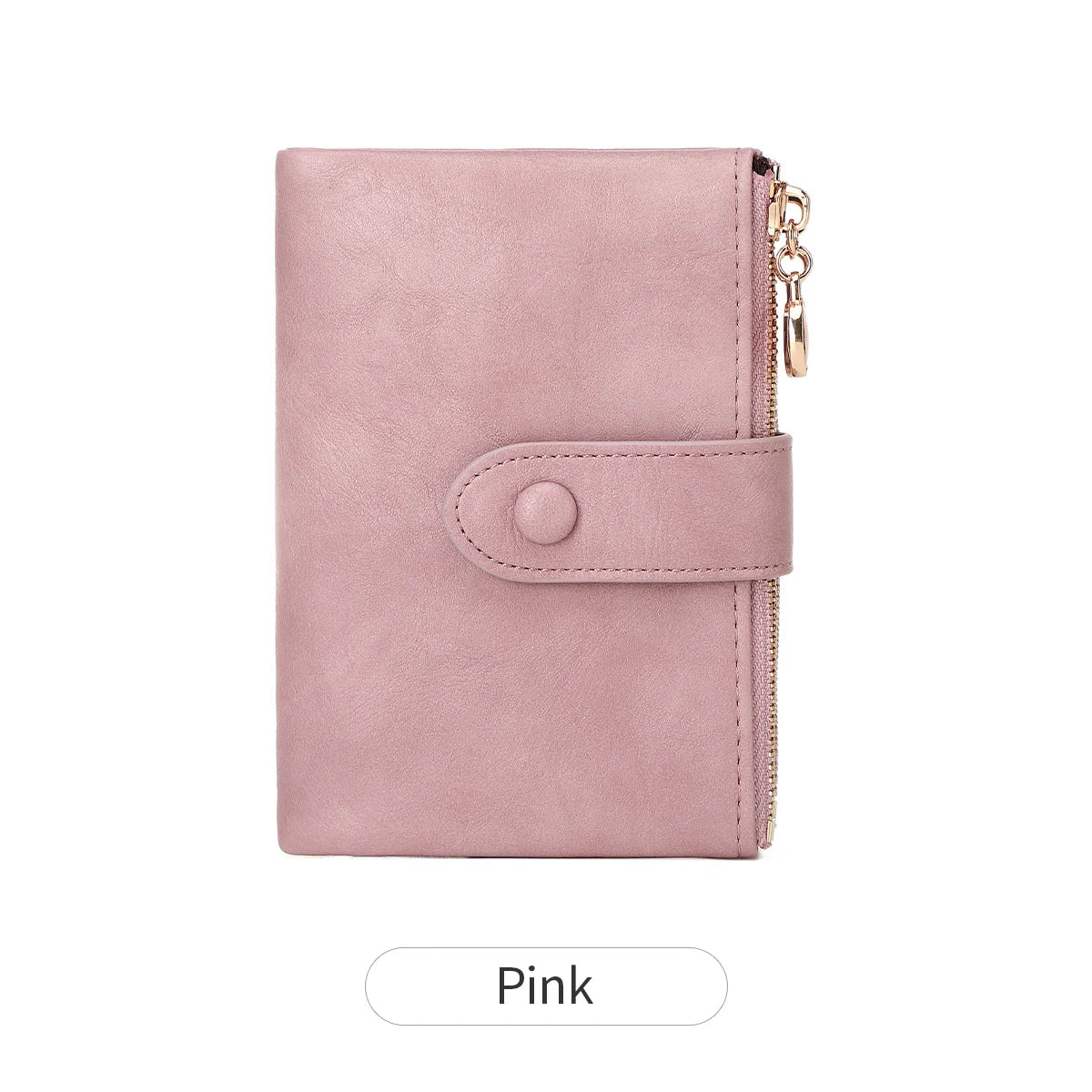 Women's Retro Tri-Fold Wallet with Large Capacity and Dual Zippers