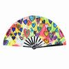 Holographic Folding Hand Fan with UV Glow Effect