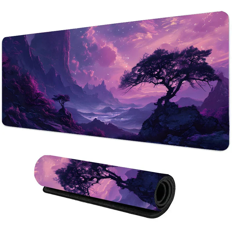 Large Non-Slip Mouse Pad with Night Moonlight Design