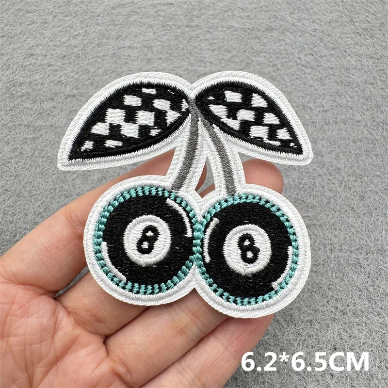 Black & White Racing Flag Embroidered Patches (Iron-On / Sew-On)