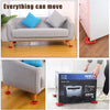 A heavy-duty furniture moving kit showing a sofa and an appliance being moved using roller wheels and a lifting bar.