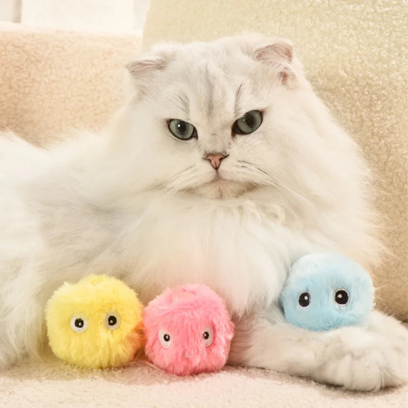 Interactive Plush Cat Toy Ball with Realistic Animal Sounds