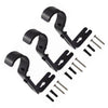 Set of 3 Adjustable Iron Curtain Rod Wall Brackets in Black
