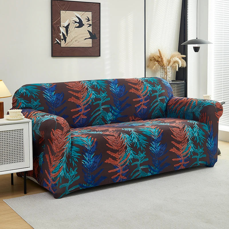 Stretch Floral Sofa Cover with Anti-Slip Grip