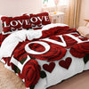 Romantic Red Rose Bedding Set with Duvet Cover and Pillowcases