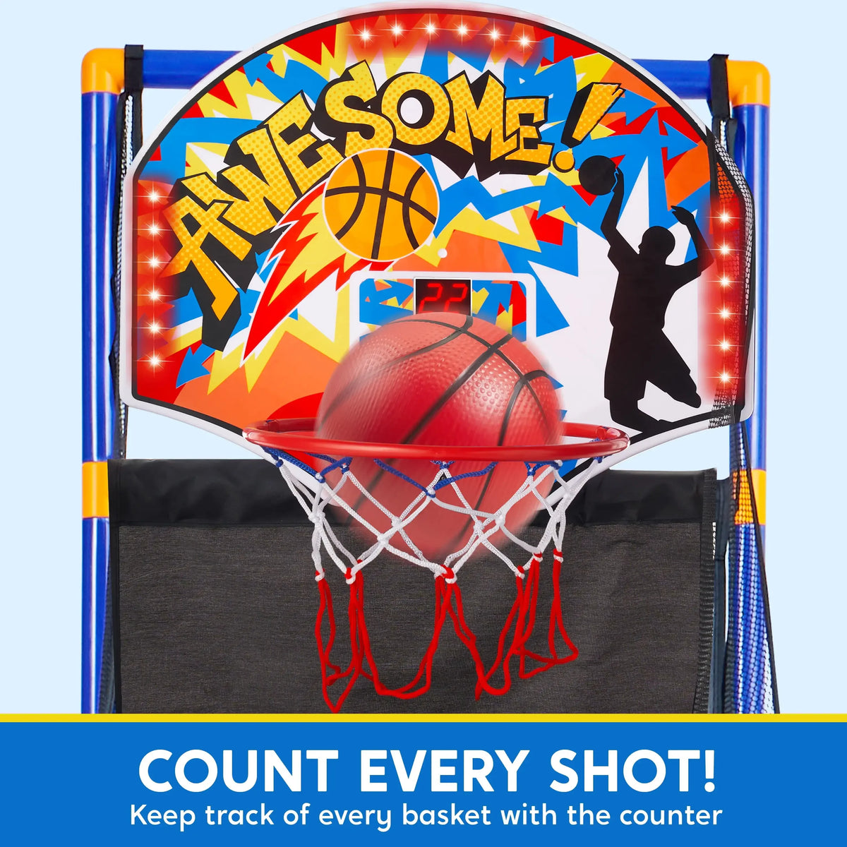 LED Electronic Scoreboard Basketball Arcade Game with Adjustable Height