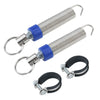 A set of universal adjustable trunk lift springs, featuring coiled metal springs and silver clasps.