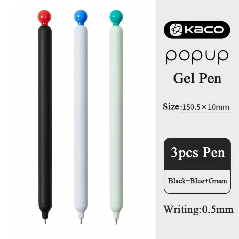 KACO POPUP Retractable Gel Pen – 0.5mm Smooth Writing, Quick-Dry Ink