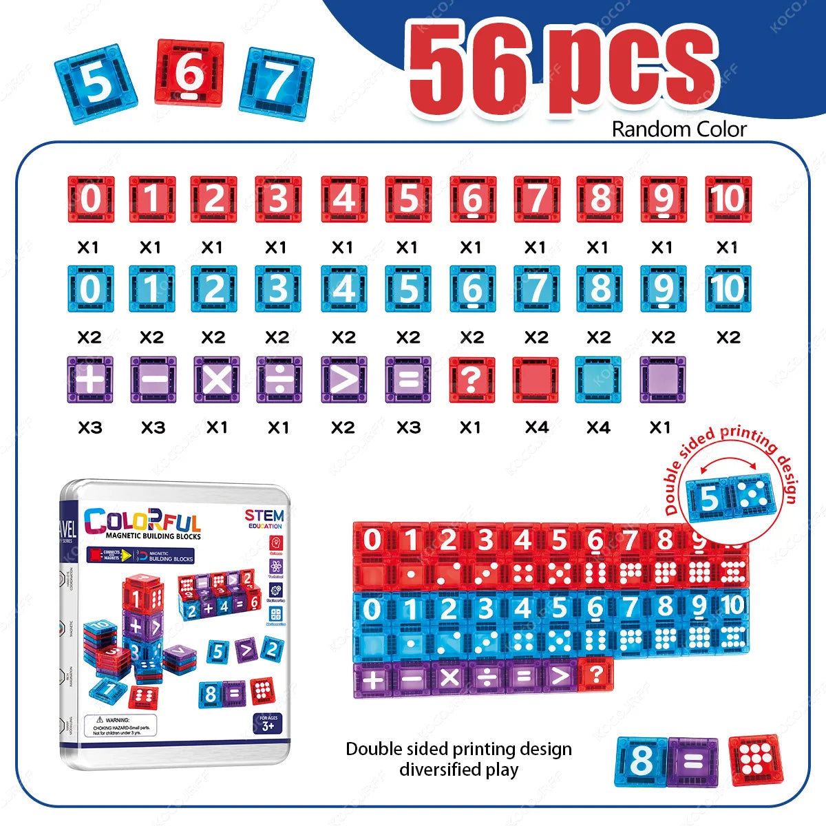 Magnetic Building Tiles for Early Math Learning