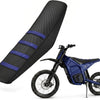 Black seat cover with blue stripes for a Yozma IN10 electric bike