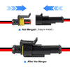 Waterproof 2-Pin Electrical Connector Kit with 16 AWG Wire
